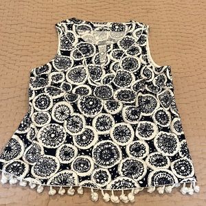 Trina Turk new navy & white blouse- tags still on